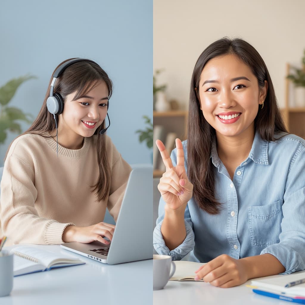 An expert instructor teaching live on a video call